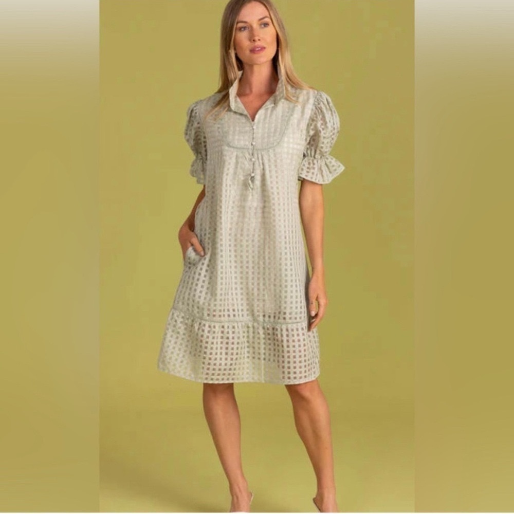 S’Edge Light Green Checkered Dress - Picture 9 of 9